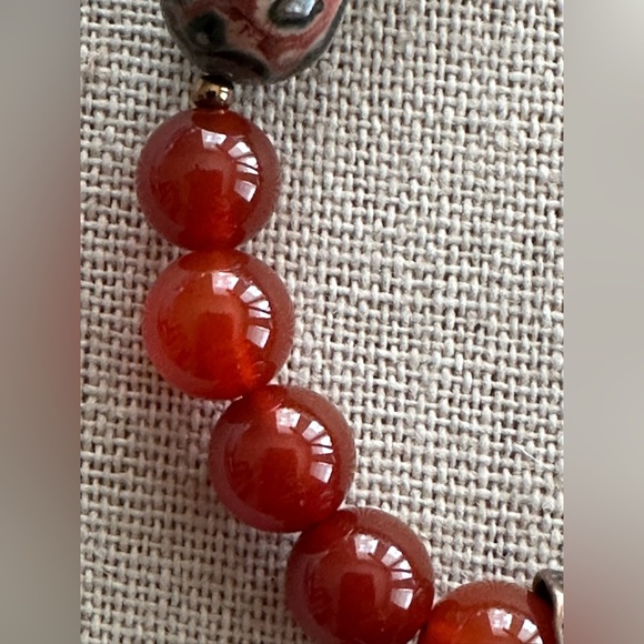 20-1/2 inch Leopard Skin Gemstone bead Necklace NWOT - Picture 10 of 14